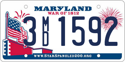 MD license plate 3MD1592