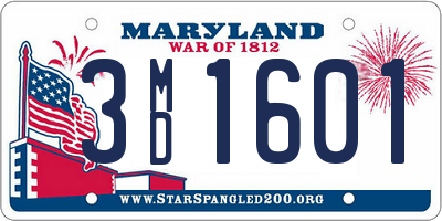 MD license plate 3MD1601