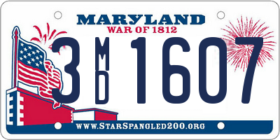 MD license plate 3MD1607