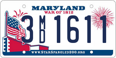 MD license plate 3MD1611