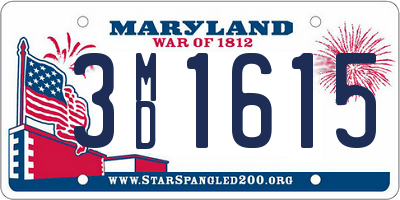 MD license plate 3MD1615