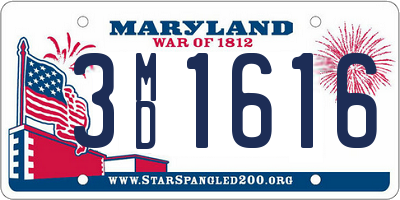 MD license plate 3MD1616