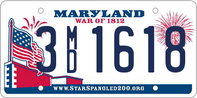 MD license plate 3MD1618