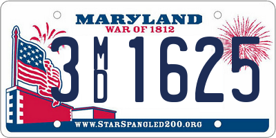 MD license plate 3MD1625