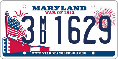 MD license plate 3MD1629