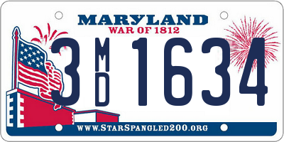 MD license plate 3MD1634