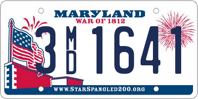 MD license plate 3MD1641