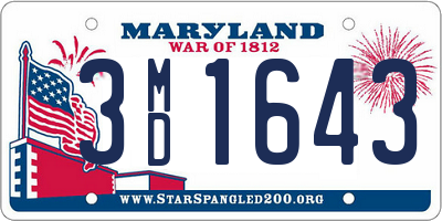 MD license plate 3MD1643