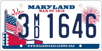 MD license plate 3MD1646