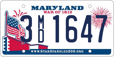 MD license plate 3MD1647