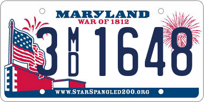 MD license plate 3MD1648