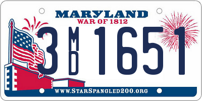 MD license plate 3MD1651