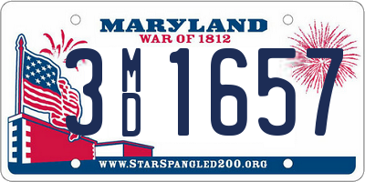 MD license plate 3MD1657