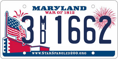 MD license plate 3MD1662