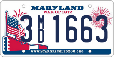 MD license plate 3MD1663