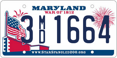 MD license plate 3MD1664