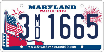 MD license plate 3MD1665