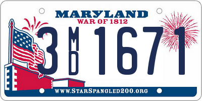 MD license plate 3MD1671