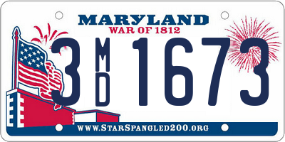 MD license plate 3MD1673