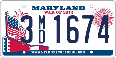 MD license plate 3MD1674