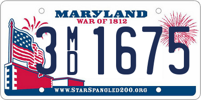 MD license plate 3MD1675