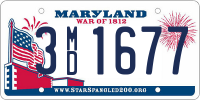 MD license plate 3MD1677