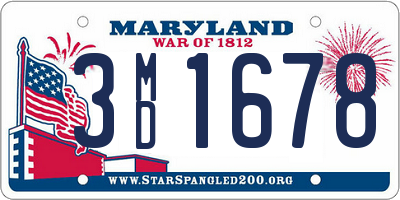 MD license plate 3MD1678