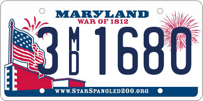 MD license plate 3MD1680