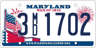 MD license plate 3MD1702