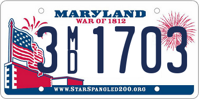 MD license plate 3MD1703