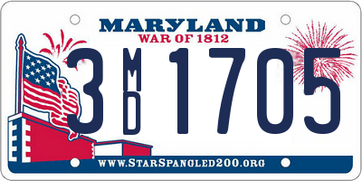 MD license plate 3MD1705