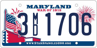 MD license plate 3MD1706