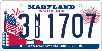 MD license plate 3MD1707