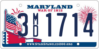 MD license plate 3MD1714