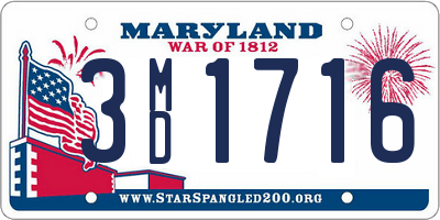 MD license plate 3MD1716