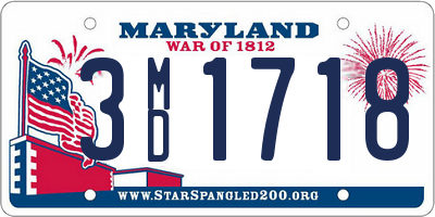 MD license plate 3MD1718