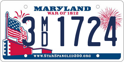 MD license plate 3MD1724