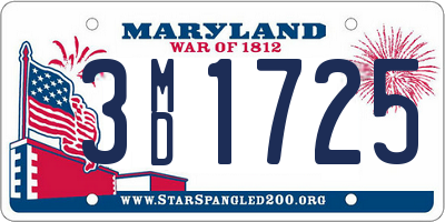 MD license plate 3MD1725