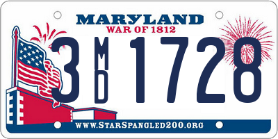 MD license plate 3MD1728