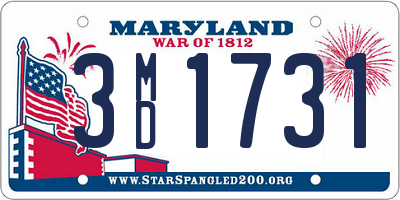 MD license plate 3MD1731