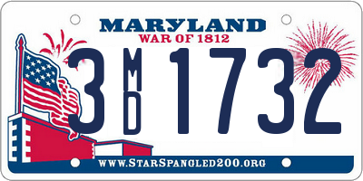 MD license plate 3MD1732