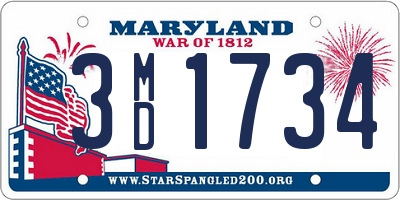 MD license plate 3MD1734