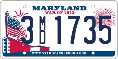 MD license plate 3MD1735