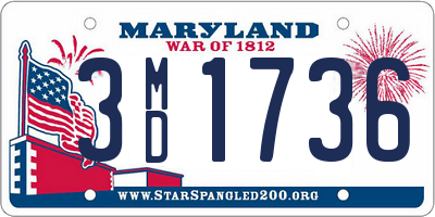 MD license plate 3MD1736