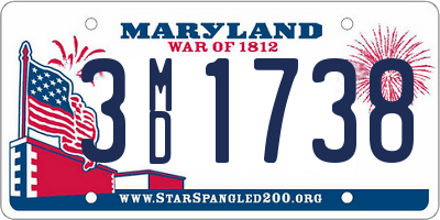 MD license plate 3MD1738