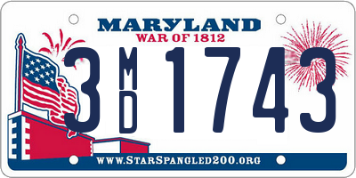 MD license plate 3MD1743