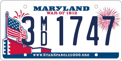 MD license plate 3MD1747