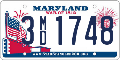 MD license plate 3MD1748