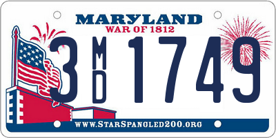 MD license plate 3MD1749