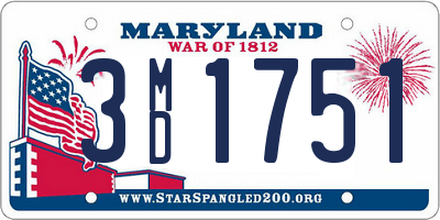 MD license plate 3MD1751